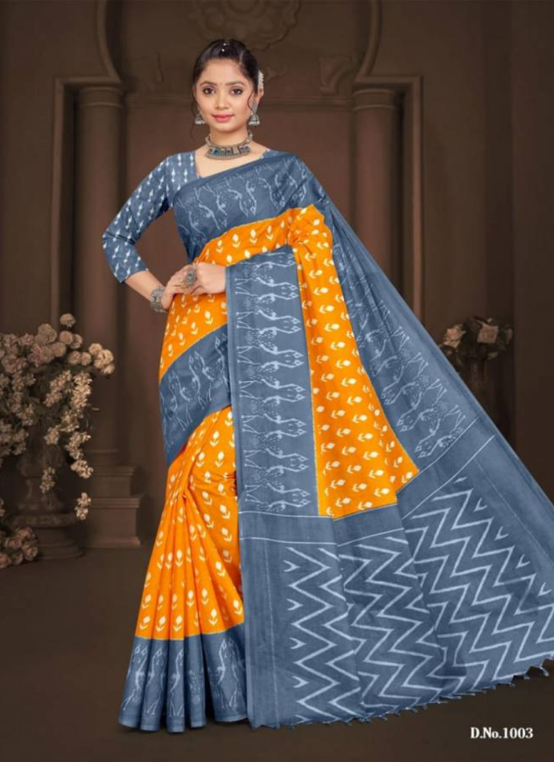 Kitta Trendz Printed Work Latest daily wear sarees with price Wholesale, 6  m (with blouse piece) at Rs 220/piece in Surat